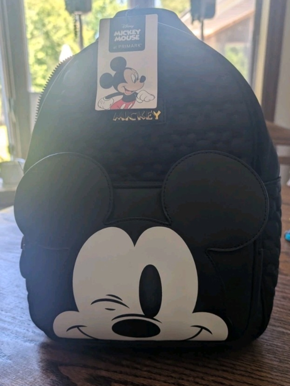 Disney Winking Mickey Mouse Black Backpack